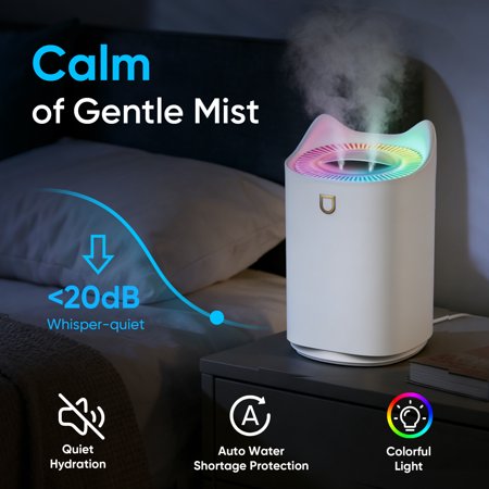 Quiet 3.3L Top-Fill Humidifier – Sleep & Aromatherapy
