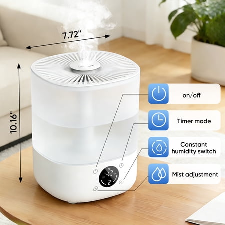 Airfire 4L Smart Humidifier – Auto Humidity, Quiet, Diffuser