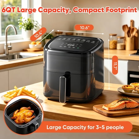 Freshdew 6Qt Air Fryer – Healthy Meals, Effortless Cooking